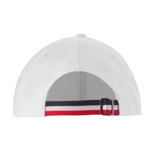 Casquette Blanche dos. Ruban de réglages Tricolore