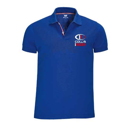 Polo N°6 Color Rugby "Tricolor" Royal